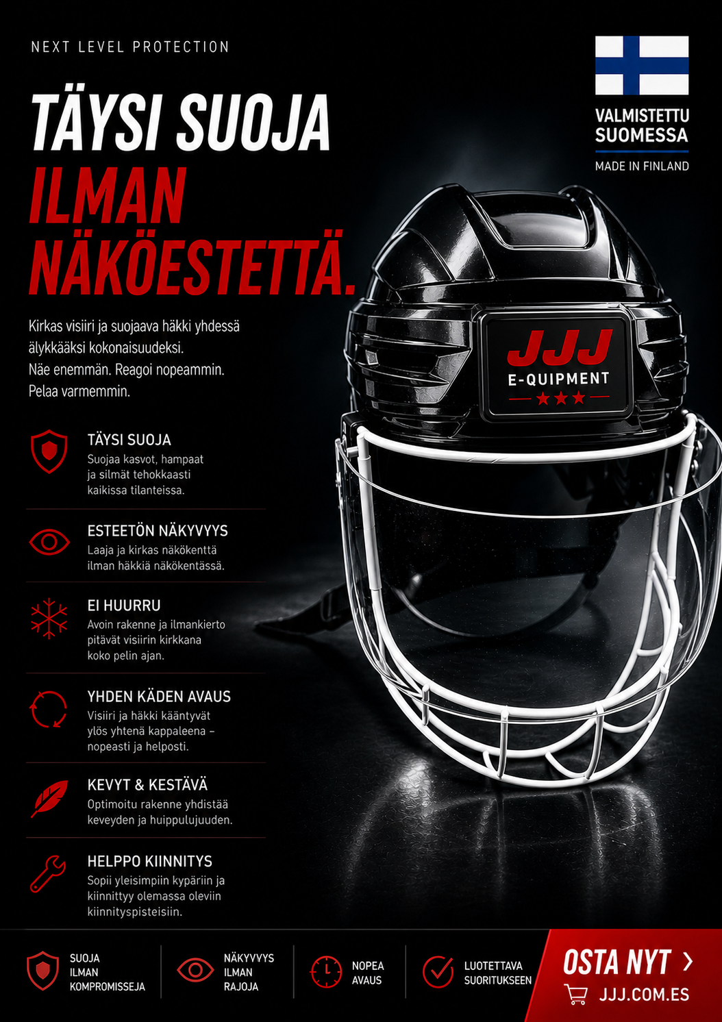 JJJ E-quipment häkki + visiiri